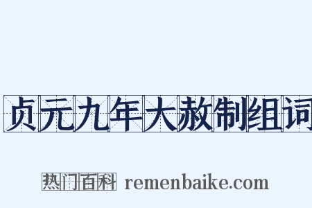 贞元九年大赦制组词是什么意思的图片